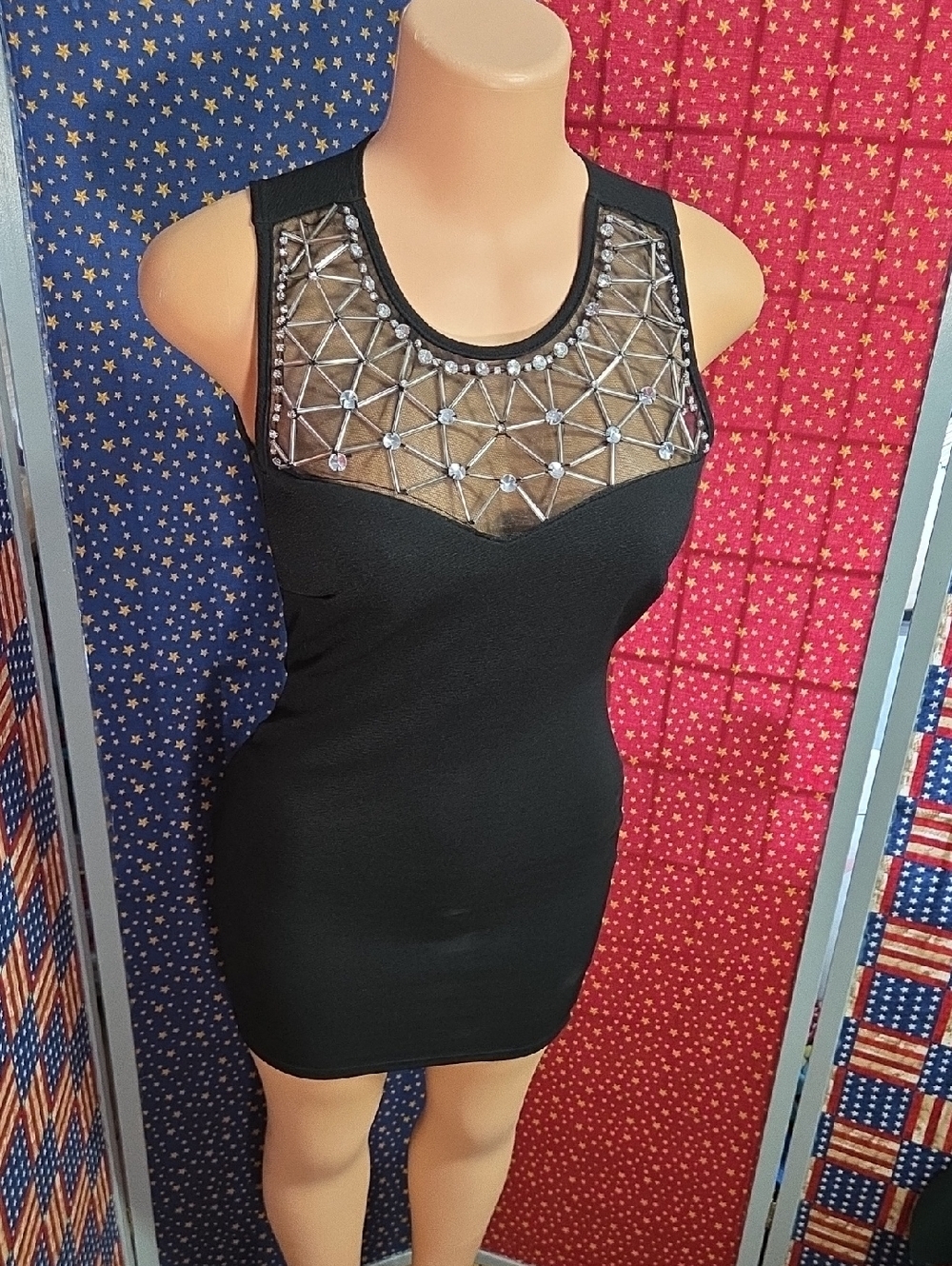 Christina Black Stretch Dress with Sparkle Label